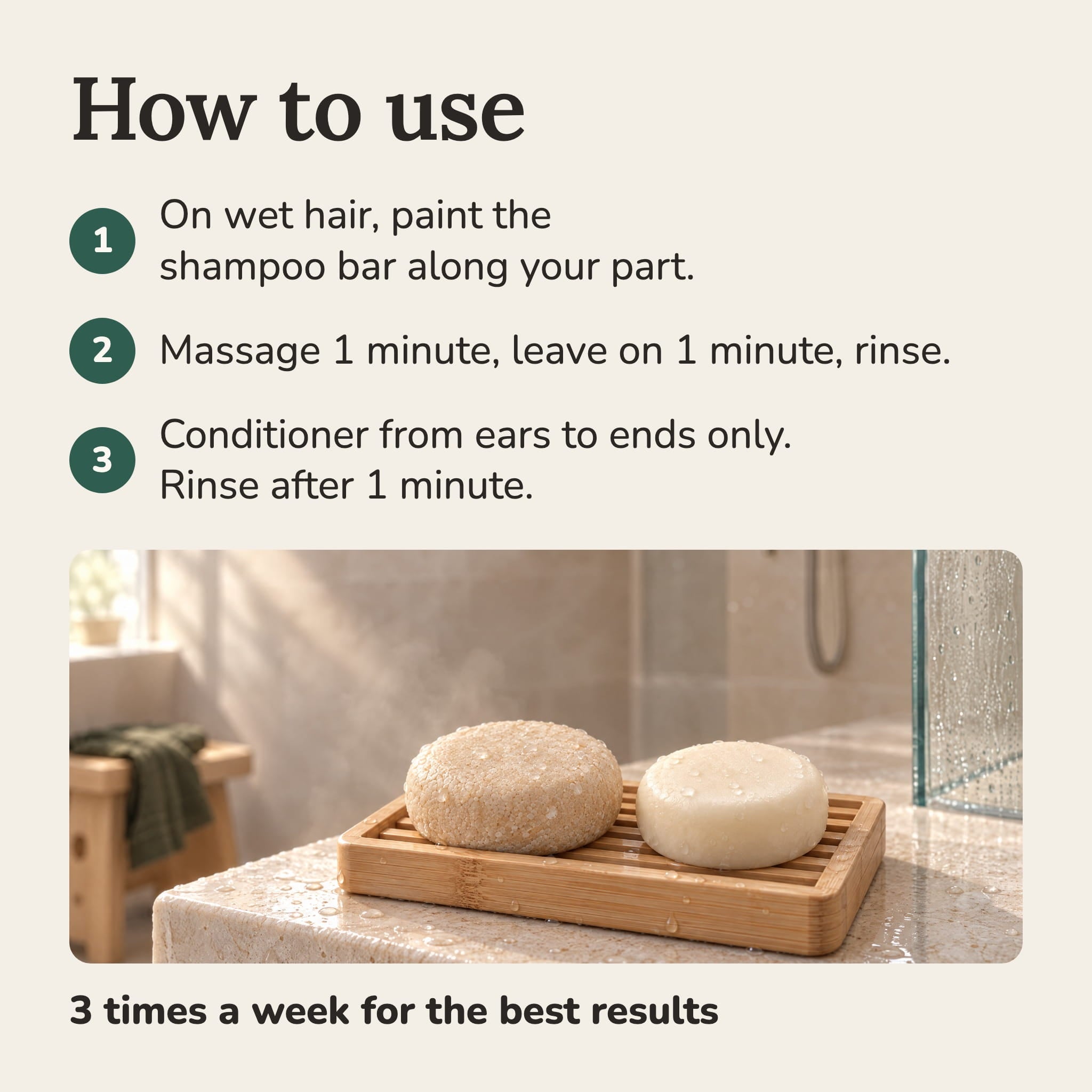 Fermented Rice Water Shampoo & Conditioner Bars